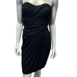 EXPRESS Black Ruched Strapless Bodycon Mini Dress Sweetheart Cocktail Small